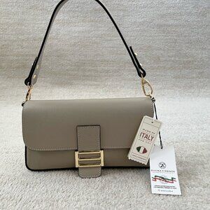 NWT Divina Firenze Italian Genuine Leather Baguette Purse Bag